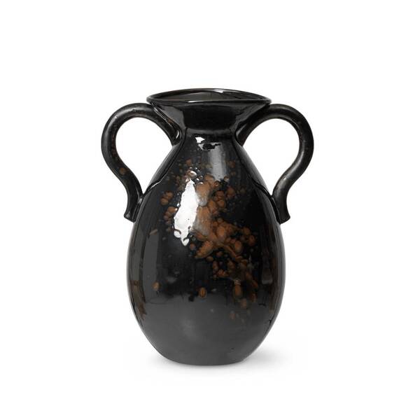 Ваза підлогова ferm LIVING Verso Floor Vase, Black with brown splash, 1104263880