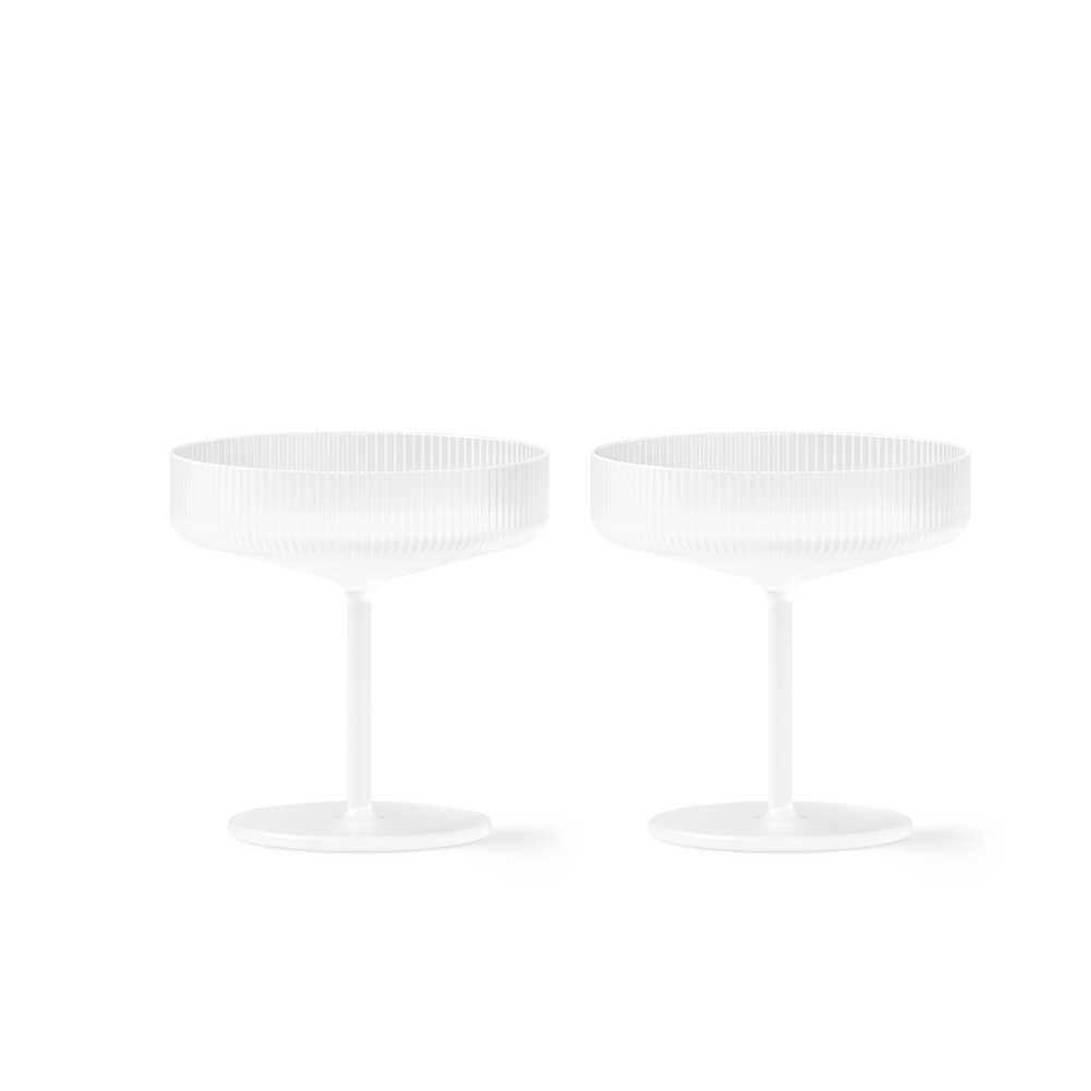 Набір з 2 матових келихів для шампанського Ferm Living Ripple Champagne Saucers. Изображение 1
