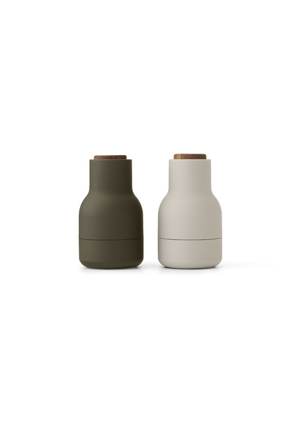 Млинок для солі/перцю Audo Copenhagen Bottle Grinder, Small, H11,5, Hunting Green/Beige, Walnut Lid