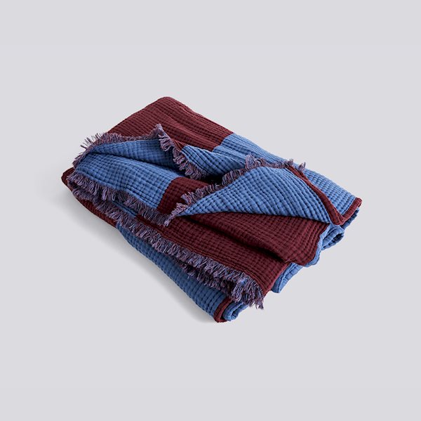 Плед HAY Crinkle Stripe Plaid colour Burgundy. Изображение 1