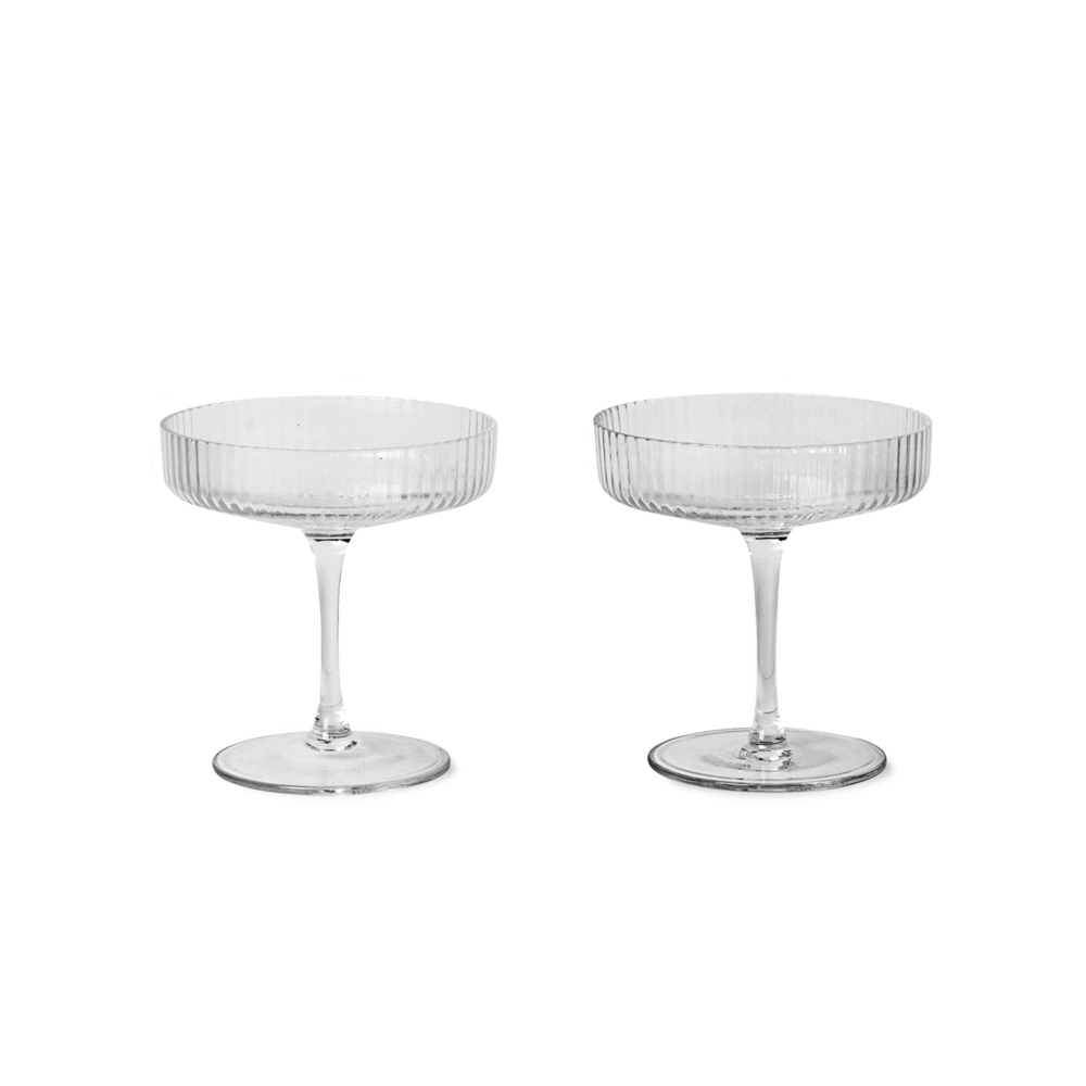 Комплект з 2-х келихів Ripple Champagne Saucers - Clear 5444. Изображение 1