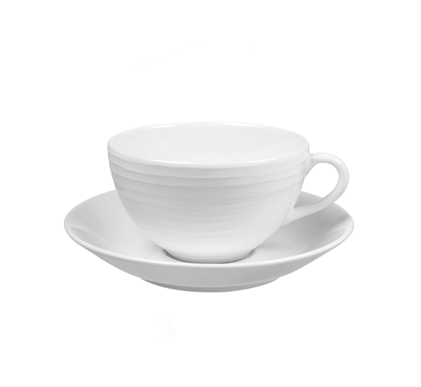 Горнятко з блюдцем Design House Stockholm Blond cup and saucer white\stripe. Изображение 1
