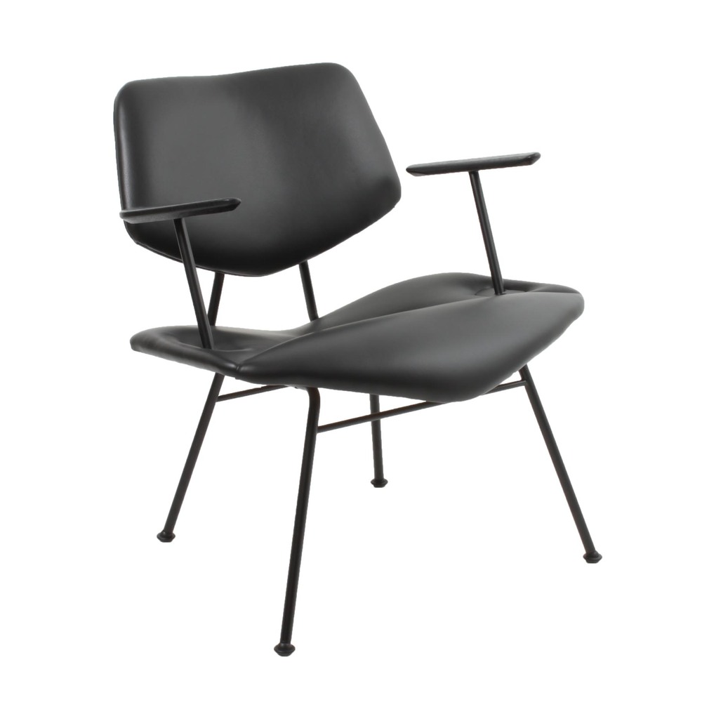 Vermund VL135, black ”Sierra” leather, black oak armrests, black swivel frame. Изображение 1