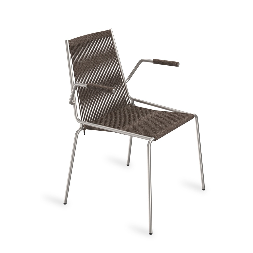 Noel Armrest Chair I Steel Base / Dark Grey Wool. Изображение 1