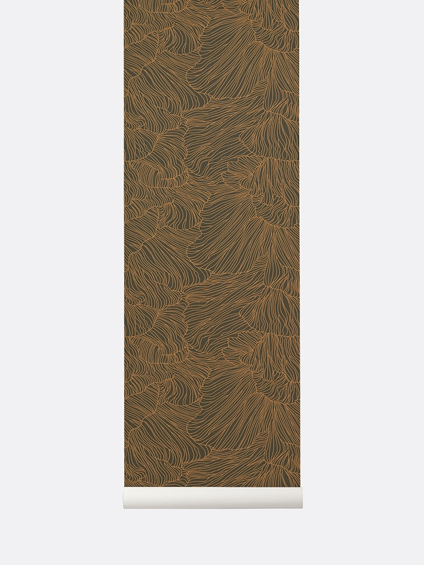 Рулон шпалер Coral wallpaper Dark green/gold. Изображение 1