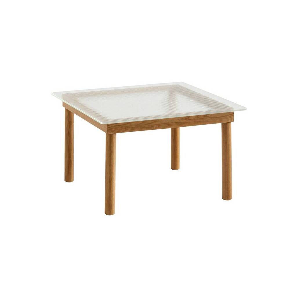 Столик HAY Kofi, clear reeded glass top, oak frame, 941703. Изображение 1