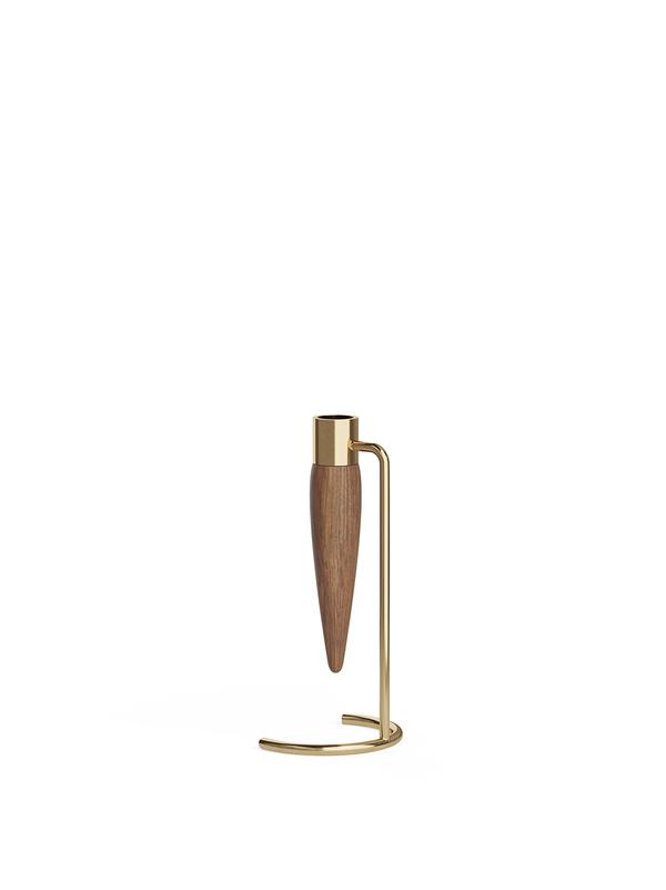 Підсвічник Audo Copenhagen 4653879 polished brass/walnut. Изображение 1