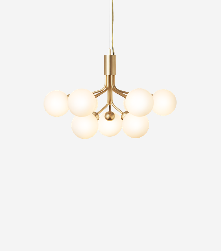 Підвісний світильник NUURA APIALES 9 BRUSHED BRASS. Изображение 1